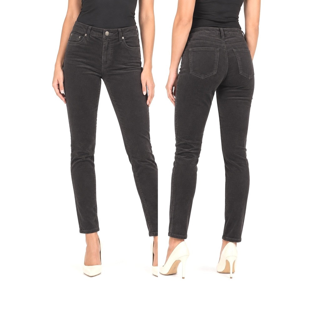 NWT KUT from the Kloth Mia Toothpick Skinny Charcoal Gray Corduroy Pants Size 10